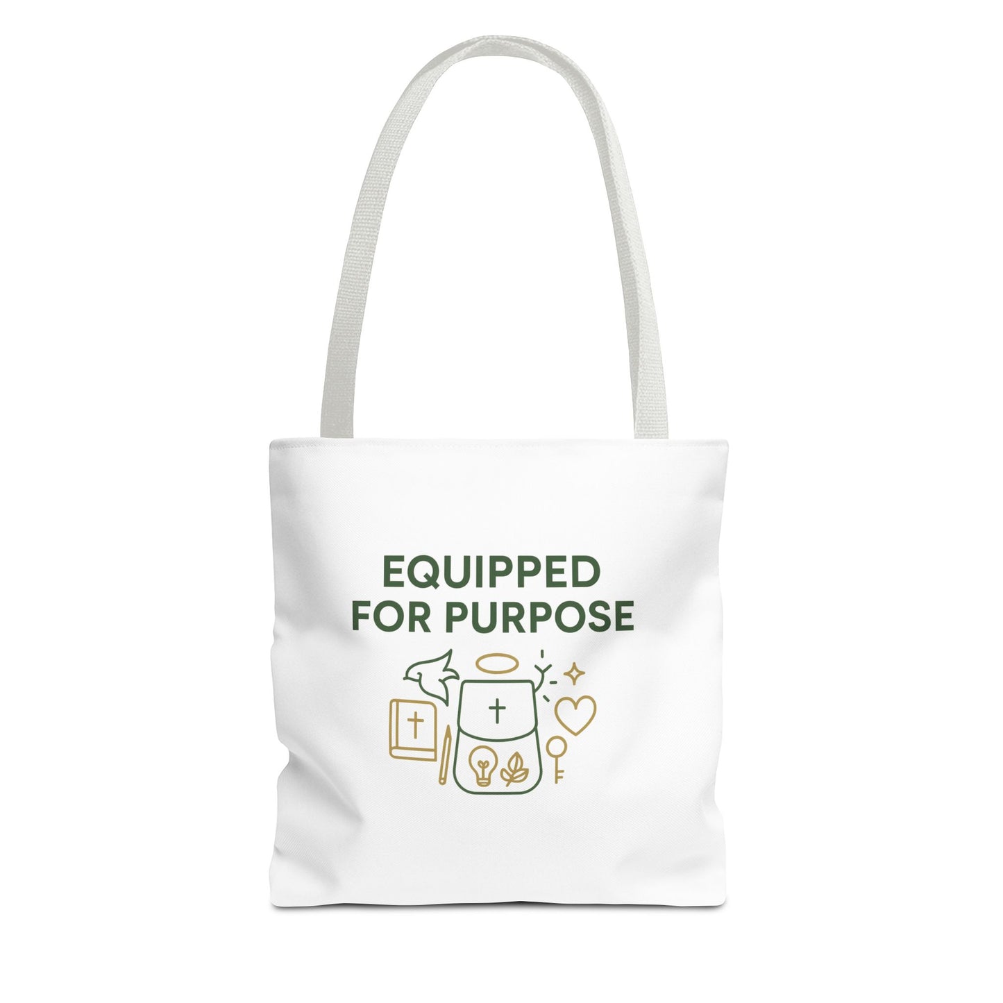 Inspirational Tote Bag - Equipped for Purpose, Motivational Gift, Everyday Carry, Christian Tote, Eco-Friendly Bag