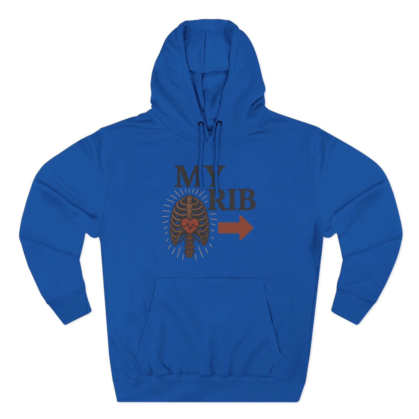 Heartfelt Rib Graphic Hoodie for Couples, Valentine's Day Gift, Matching Sweatshirt, Cozy Fleece, Romantic Style