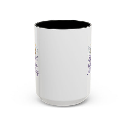 Sipping Grace Accent Coffee Mug | Stylish Gift for Coffee Lovers, Inspirational Mug, Office Décor, Unique Funny Coffee Cup