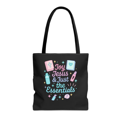 Joyful Essentials Tote Bag for Faith Lovers, Christian Canvas Bag, Unique Gift for Church, Bible Study, Everyday Use, Stylish Carryall
