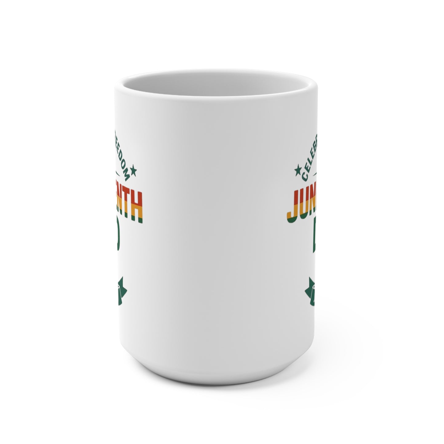 Juneteenth Dad Mug — "Celebrating Freedom" 15oz Coffee Cup (June 19)