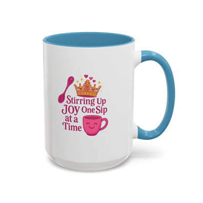 Joyful Accent Coffee Mug - 11/15oz, Colorful Sip Design, Perfect Gift for Coffee Lovers, Birthdays, Holidays, Housewarming