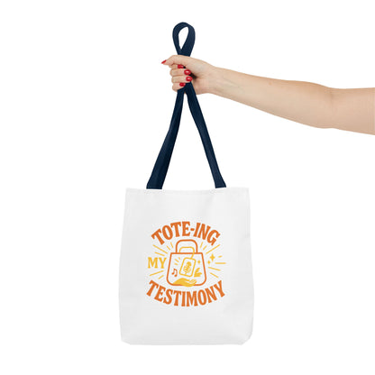 Testimony Tote Bag - Stylish AOP Bag for Daily Use, Perfect for Church, Casual Outings, or Gifts, Christian Tote, Inspirational Bag