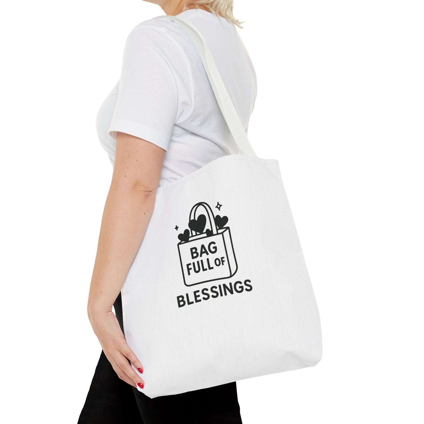 Bag Full of Blessings Tote Bag | Motivational Gift, Shopping Tote, Eco-Friendly Bag, Organizer, Gift for Women