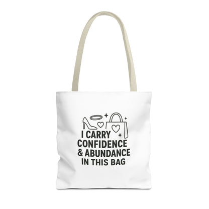 Confidence & Abundance Tote Bag, Motivational Shopper Bag, Gift for Her, Inspirational Tote for Everyday Use, Eco-Friendly Carryall