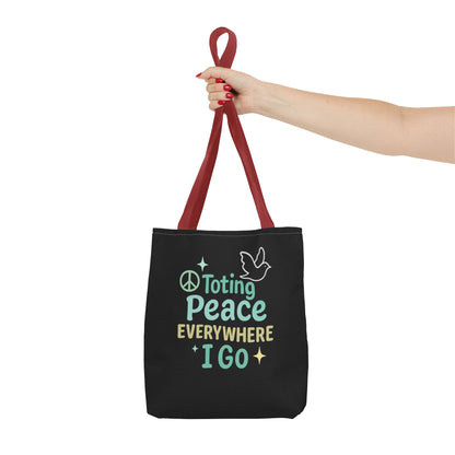 Peace-Themed Tote Bag Empower Your Journey, Eco-Friendly, Shopping, Beach, Gifts, Everyday Use