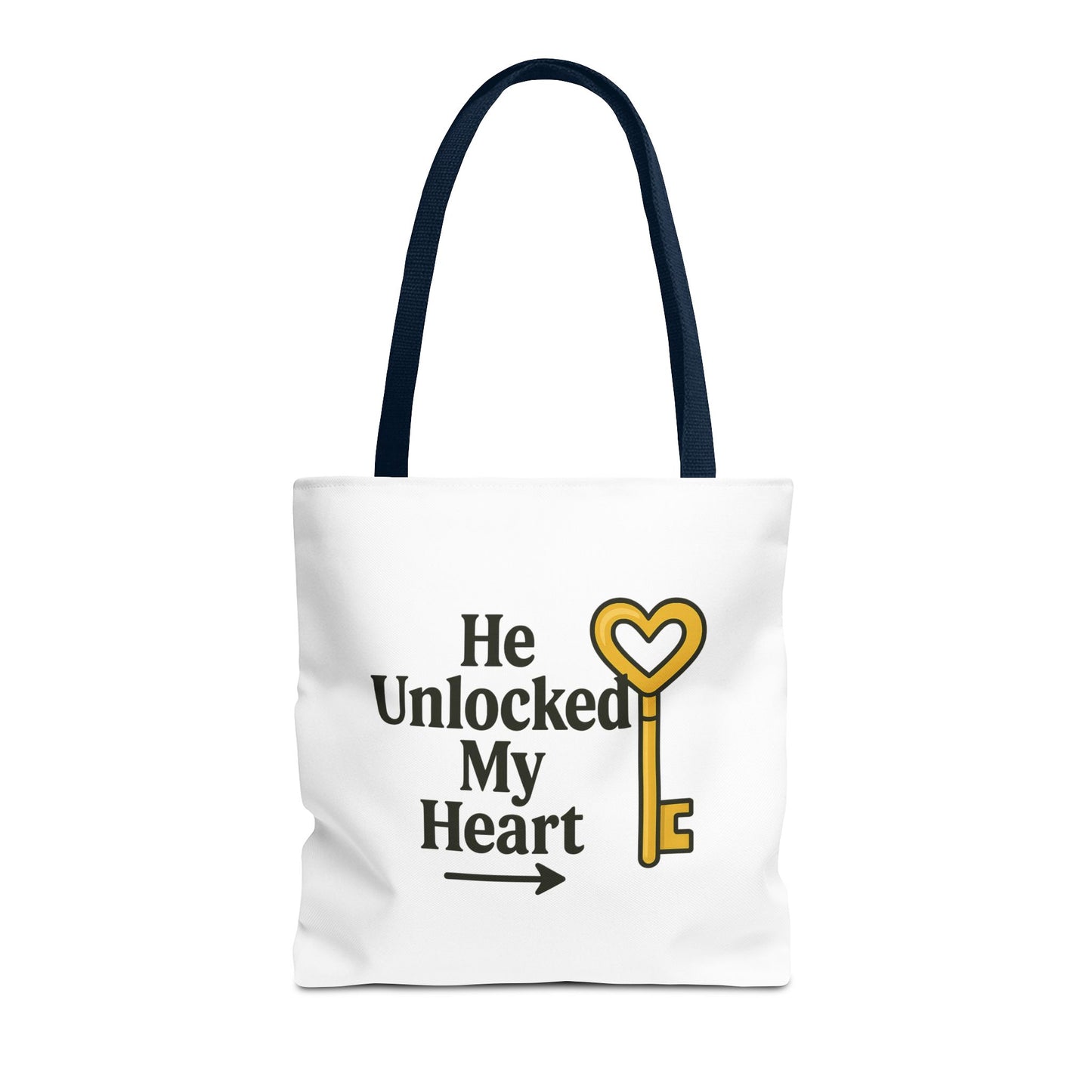 Heart Unlocking Quote Tote Bag, Valentine's Gift, Love Theme, Stylish Shoulder Bag, Perfect for Everyday Use, Cute Fashion Accessory