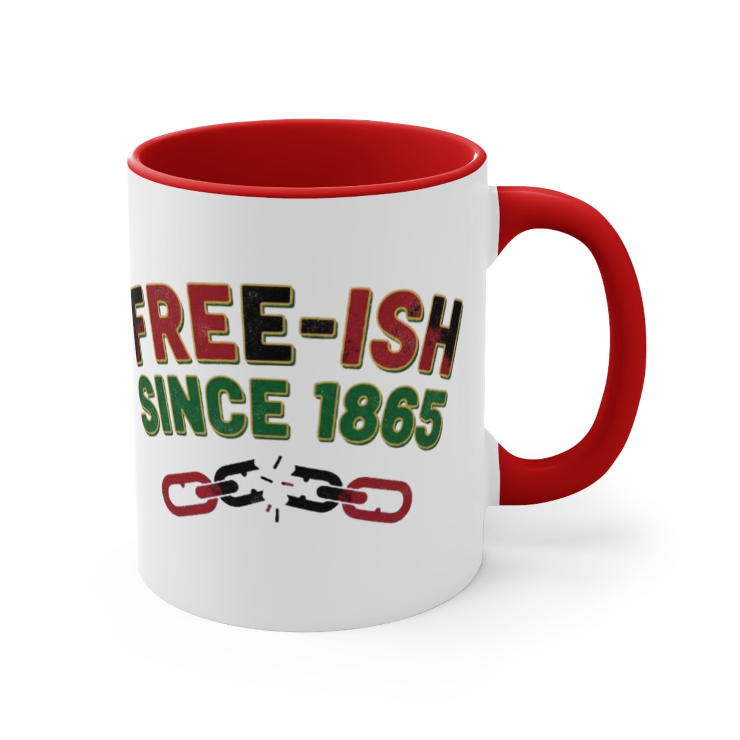 Free-ish Since 1865 Accent Mug — Funny Juneteenth Liberation Coffee Cup