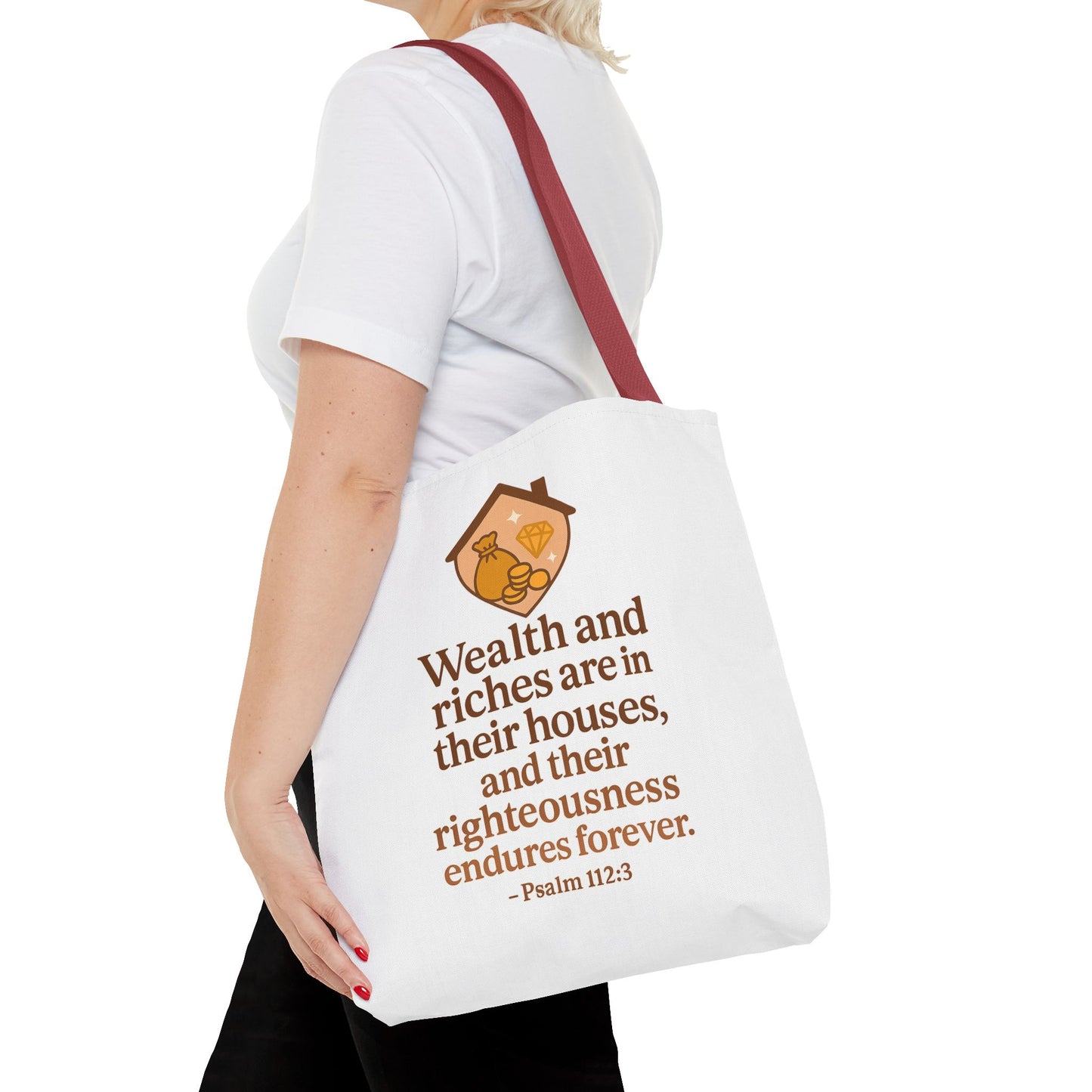 Inspirational Tote Bag with Psalm 112:3 Quote, Motivational Gift, Reusable Shopping Bag, Bible Verse Tote, Religious Accessory, [...]