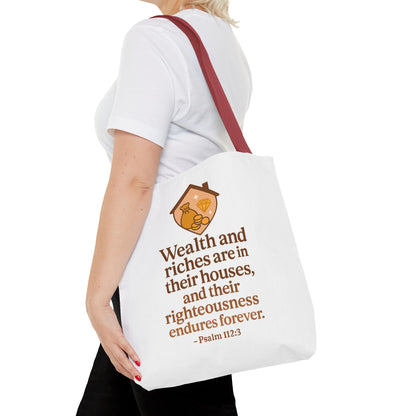 Inspirational Tote Bag with Psalm 112:3 Quote, Motivational Gift, Reusable Shopping Bag, Bible Verse Tote, Religious Accessory, [...]
