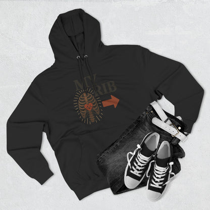 Heartfelt Rib Graphic Hoodie for Couples, Valentine's Day Gift, Matching Sweatshirt, Cozy Fleece, Romantic Style