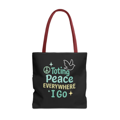 Peace-Themed Tote Bag Empower Your Journey, Eco-Friendly, Shopping, Beach, Gifts, Everyday Use