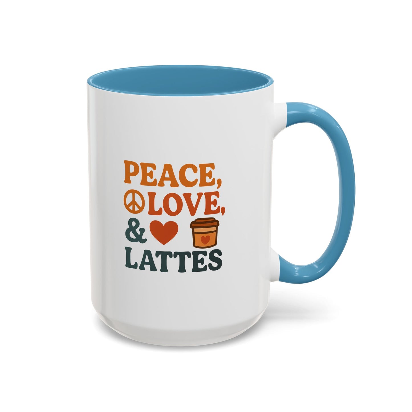 Peace, Love & Lattes Coffee Mug | Accent Mug for Coffee Lovers | Gift for Baristas, Friends, Home Decor, Kitchen Essentials