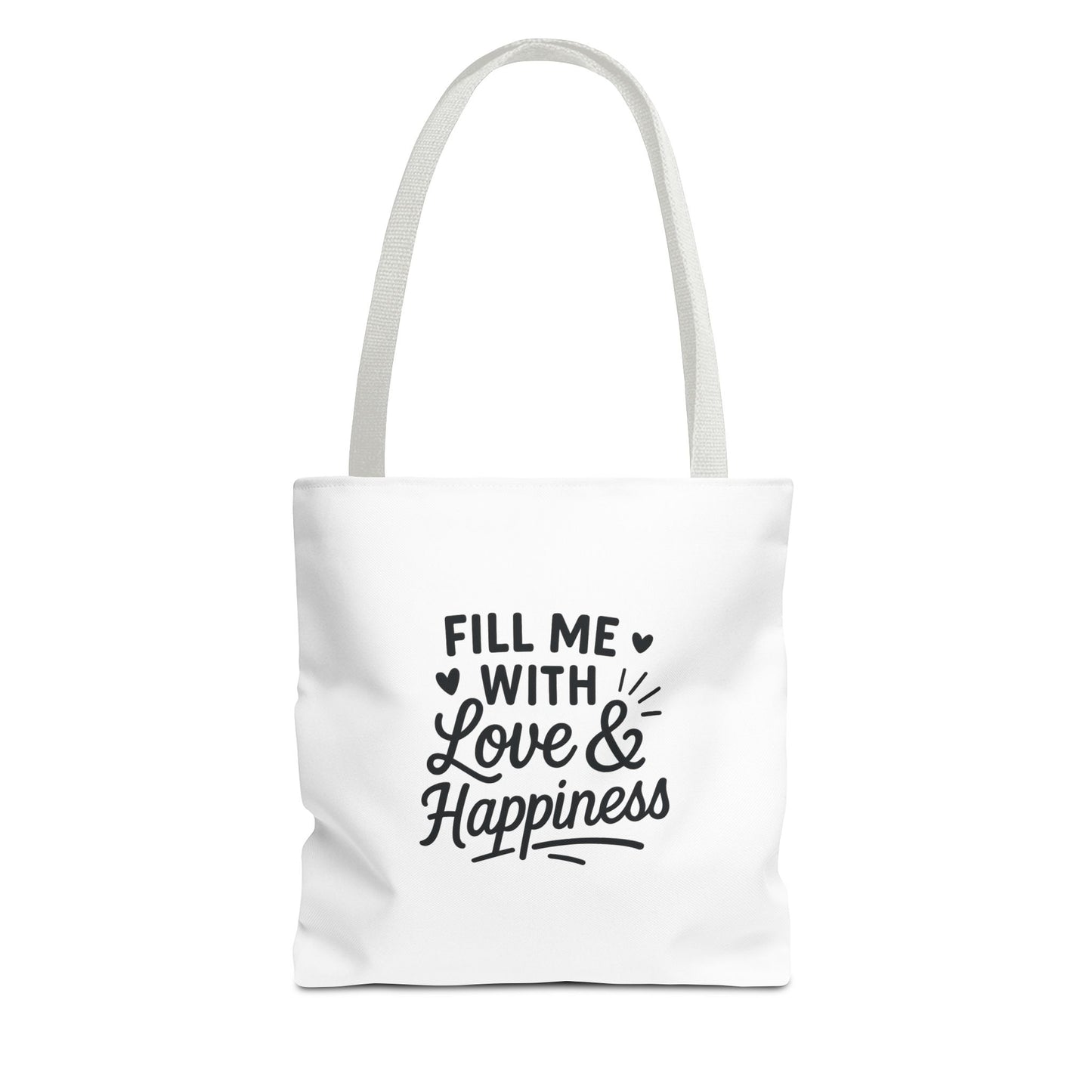 Love & Happiness Tote Bag | Reusable Shopping Bag, Gift Bag, Eco-Friendly Tote, Beach Bag, Cute Tote for All Occasions
