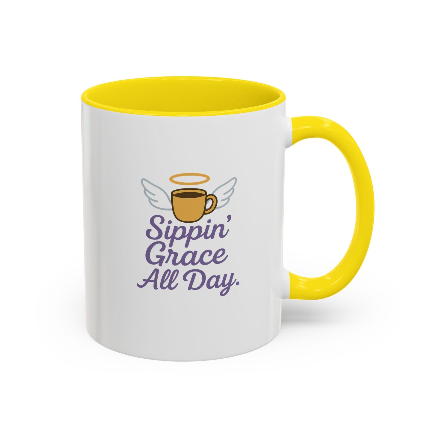 Sippin' Grace All Day Coffee Mug, Cute Coffee Cup, Inspirational Mug, Gift for Coffee Lovers, Perfect for Any Occasion