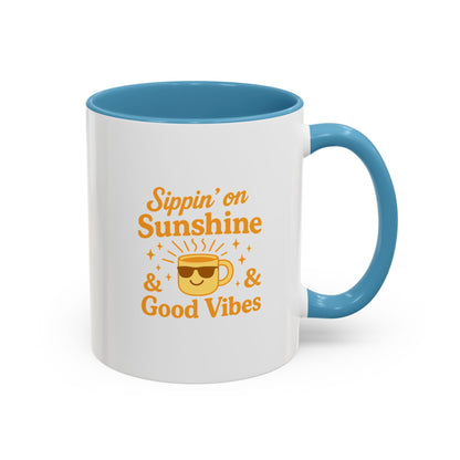 Sippin' on Sunshine Coffee Mug, Positive Vibes Mug, Gift for Coffee Lovers, Inspirational Mug, Housewarming Gift, Fun Drinkware