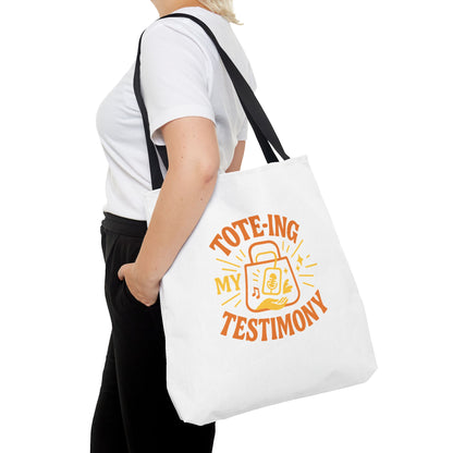 Testimony Tote Bag - Stylish AOP Bag for Daily Use, Perfect for Church, Casual Outings, or Gifts, Christian Tote, Inspirational Bag