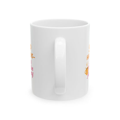 Sip Happens - Stay Posititve - Cheerful Ceramic Mug, Cute Gift for Coffee Lovers, Inspirational Quote Mug, Perfect for Birthdays, Cozy Home Decor, Fun Office Mug