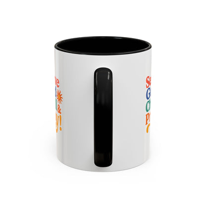 Colorful Inspirational Coffee Mug - Serve God Chill & Pray - Perfect for Gift, Relaxation, Daily Use, Coffee Lovers, Ceremonies