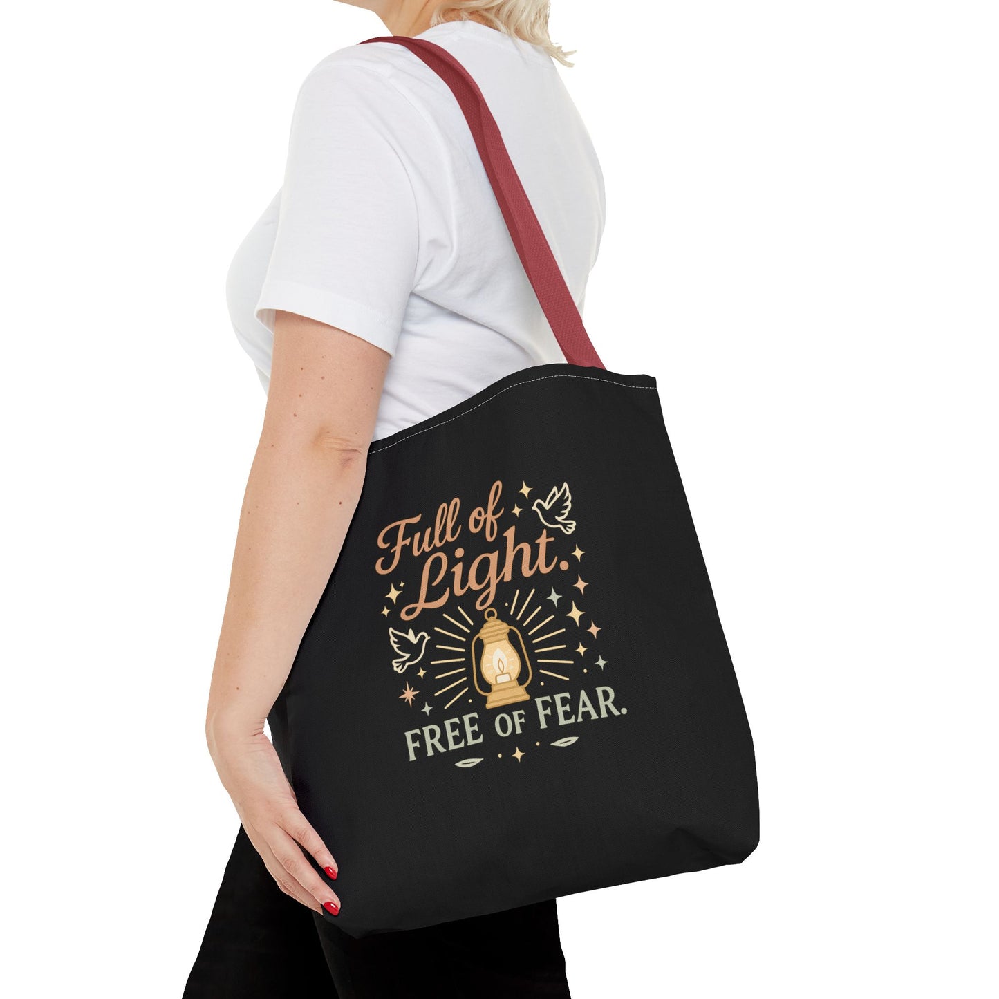 Full of Light Tote Bag | Inspirational Eco-Friendly Bag, Gift for Yoga Lovers, Spiritual Tote, Mindfulness, Fearless Accessory