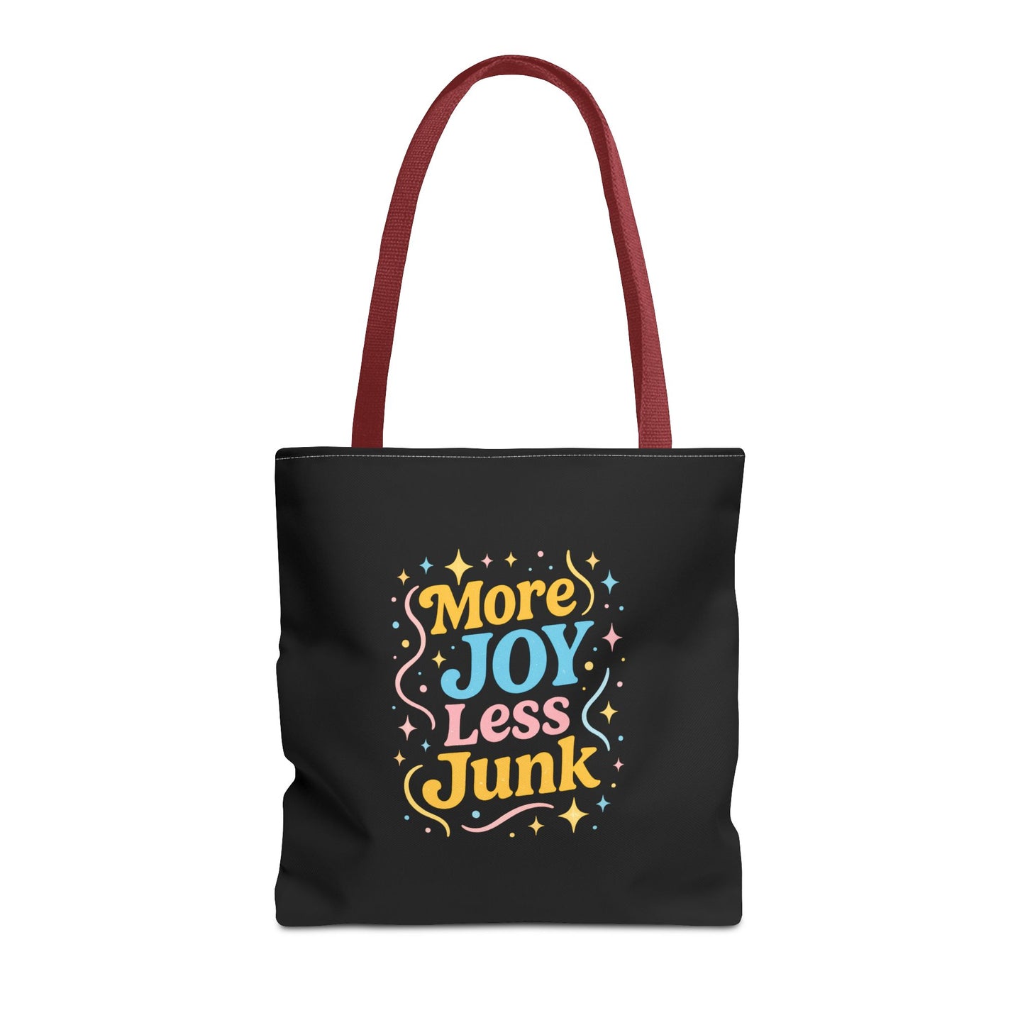 Joyful Tote Bag - More Joy Less Junk, Gift for Friends, Eco-Friendly Shopping Bag, Everyday Use, Inspirational Tote