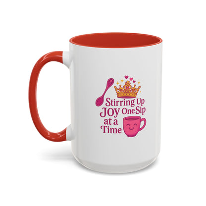 Joyful Accent Coffee Mug - 11/15oz, Colorful Sip Design, Perfect Gift for Coffee Lovers, Birthdays, Holidays, Housewarming
