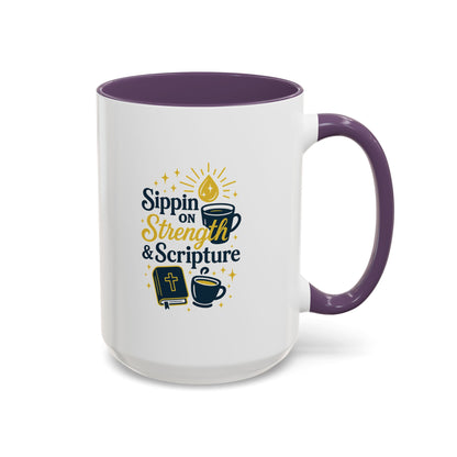 Inspirational Coffee Mug - Sippin' on Strength & Scripture - Perfect Gift for Coffee Lovers, Spiritual Growth, Daily Inspiration, [...]