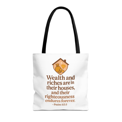 Inspirational Tote Bag with Psalm 112:3 Quote, Motivational Gift, Reusable Shopping Bag, Bible Verse Tote, Religious Accessory, [...]