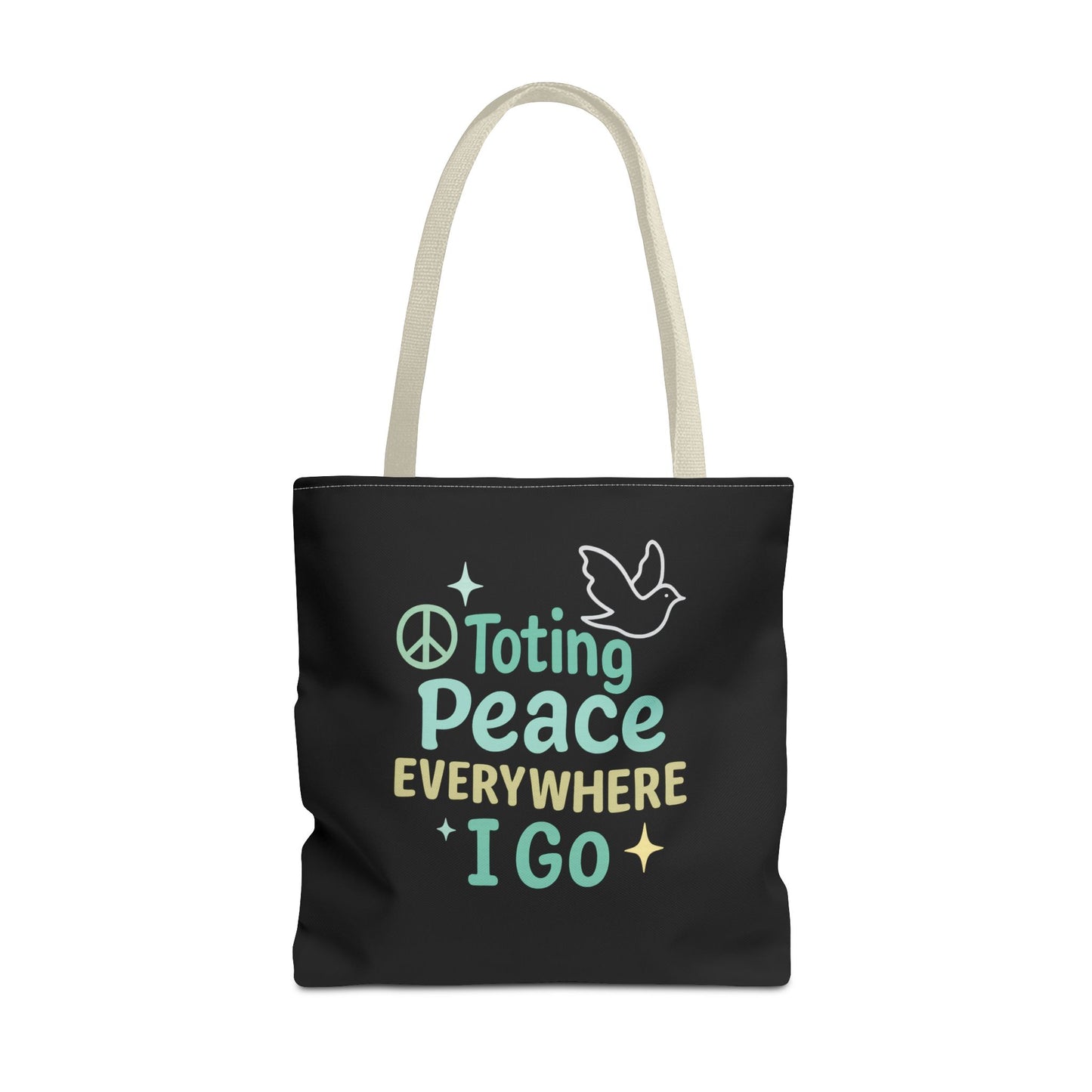Peace-Themed Tote Bag Empower Your Journey, Eco-Friendly, Shopping, Beach, Gifts, Everyday Use