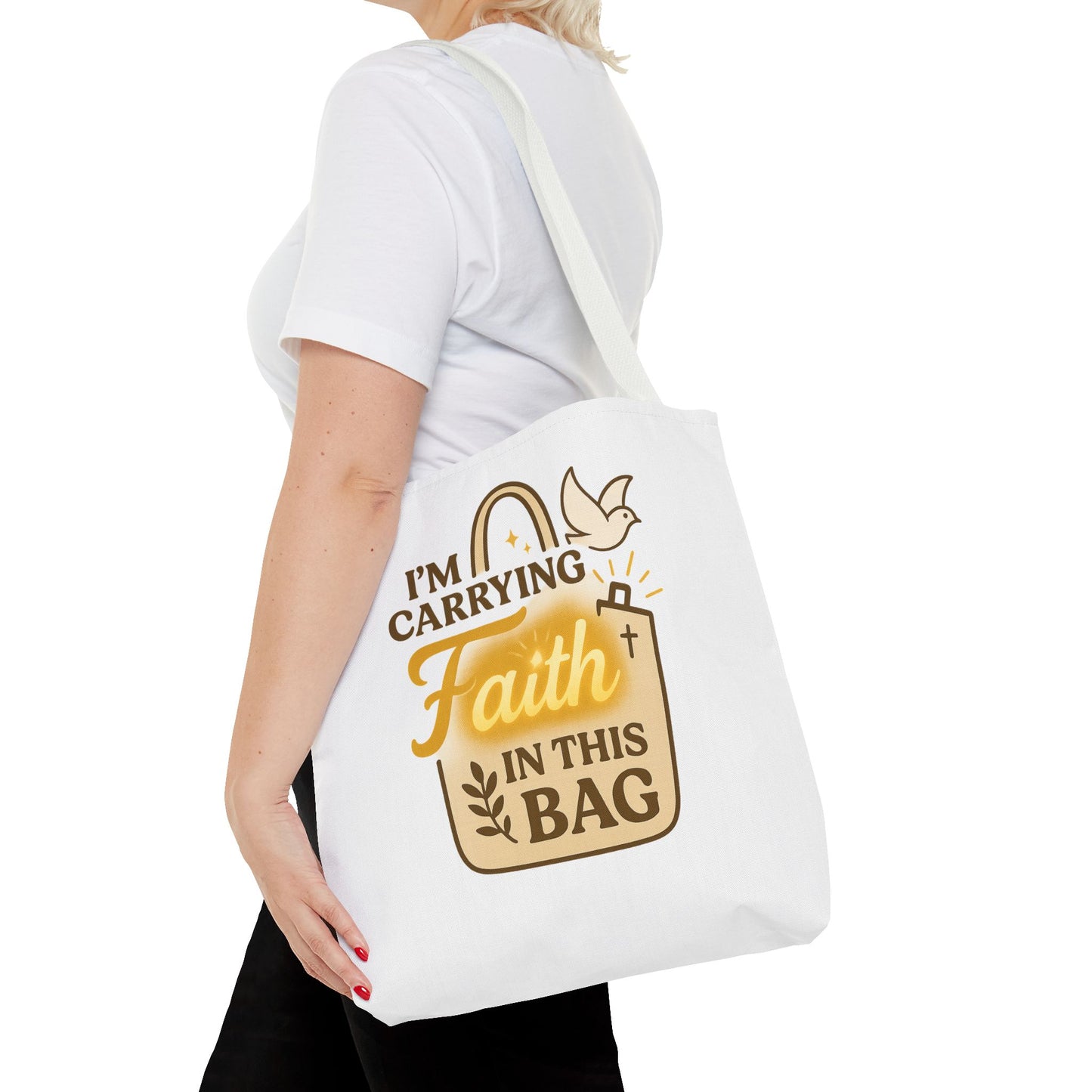 Faith Tote Bag - Inspirational Eco-Friendly Shopping Bag, Spiritual Gift, Slogan Bag, Motivational Purse