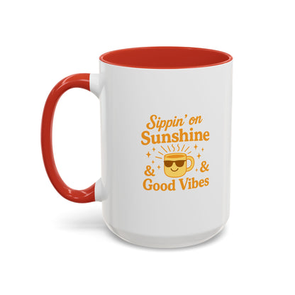 Sippin' on Sunshine Coffee Mug, Positive Vibes Mug, Gift for Coffee Lovers, Inspirational Mug, Housewarming Gift, Fun Drinkware