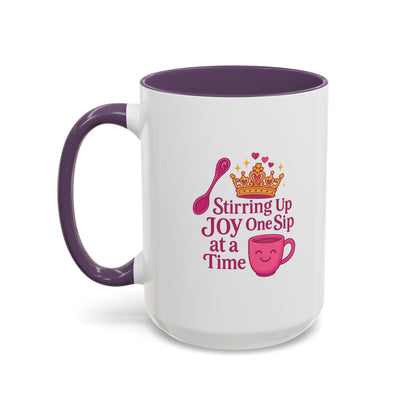 Joyful Accent Coffee Mug - 11/15oz, Colorful Sip Design, Perfect Gift for Coffee Lovers, Birthdays, Holidays, Housewarming