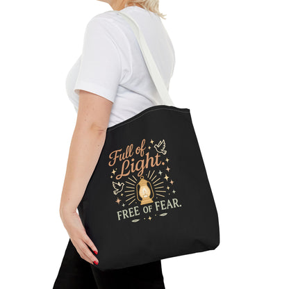 Full of Light Tote Bag | Inspirational Eco-Friendly Bag, Gift for Yoga Lovers, Spiritual Tote, Mindfulness, Fearless Accessory