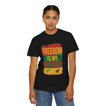Freedom Is My Birth Right – Patriotic &amp; Empowering Statement Design - Unisex Garment-Dyed T-Shirt