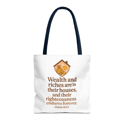 Inspirational Tote Bag with Psalm 112:3 Quote, Motivational Gift, Reusable Shopping Bag, Bible Verse Tote, Religious Accessory, [...]