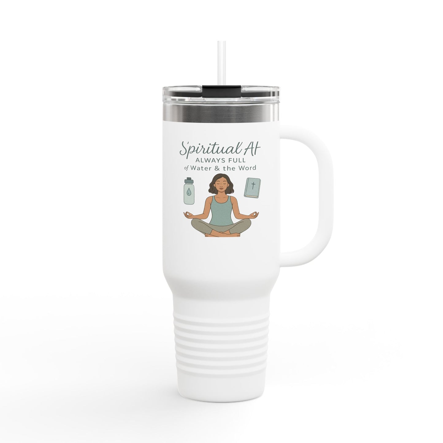 Spiritual Themed Insulated Travel Mug | 40oz | Mindfulness | Hot & Cold Drink | Meditation | Fitness | Gift for Yogis