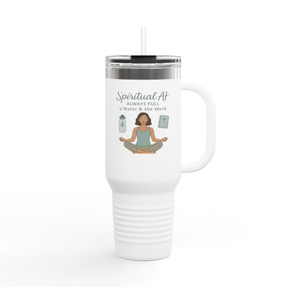 Spiritual Themed Insulated Travel Mug | 40oz | Mindfulness | Hot & Cold Drink | Meditation | Fitness | Gift for Yogis