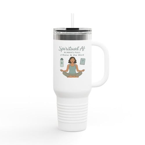 Spiritual Themed Insulated Travel Mug | 40oz | Mindfulness | Hot & Cold Drink | Meditation | Fitness | Gift for Yogis
