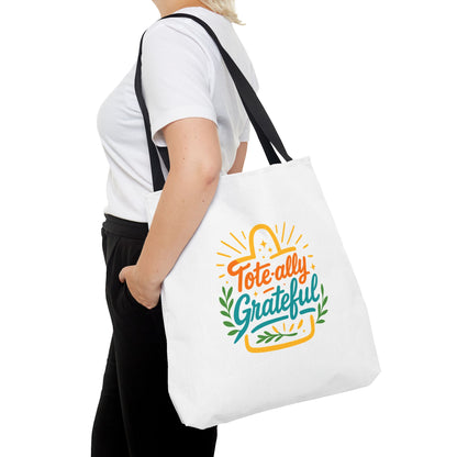 Grateful Tote Bag, Eco-Friendly Shopping Bag, Gift for Mom, Stylish Carry-All, Perfect for Summer Adventures