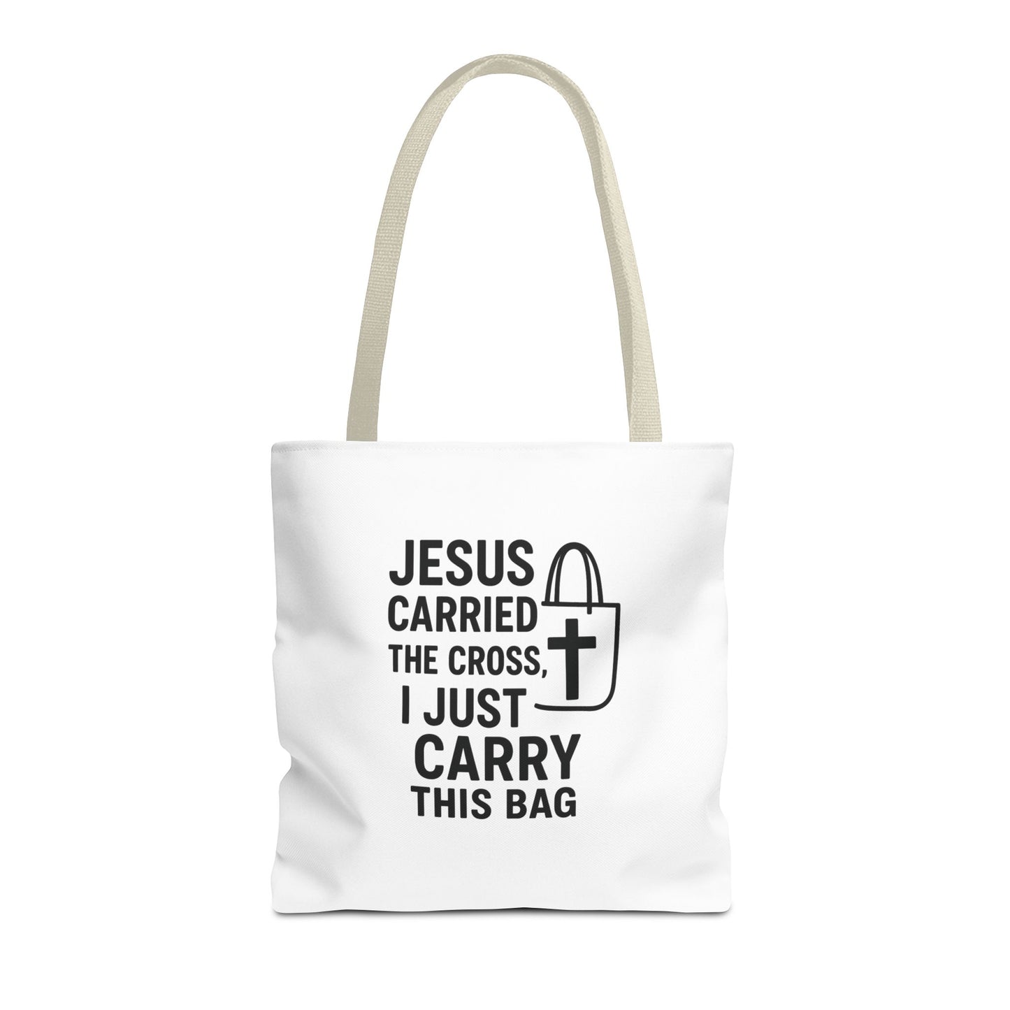 Christian Tote Bag - Jesus Carried the Cross, Everyday Use, Gift for Believers, Church Events, Eco-Friendly Shopping Bag