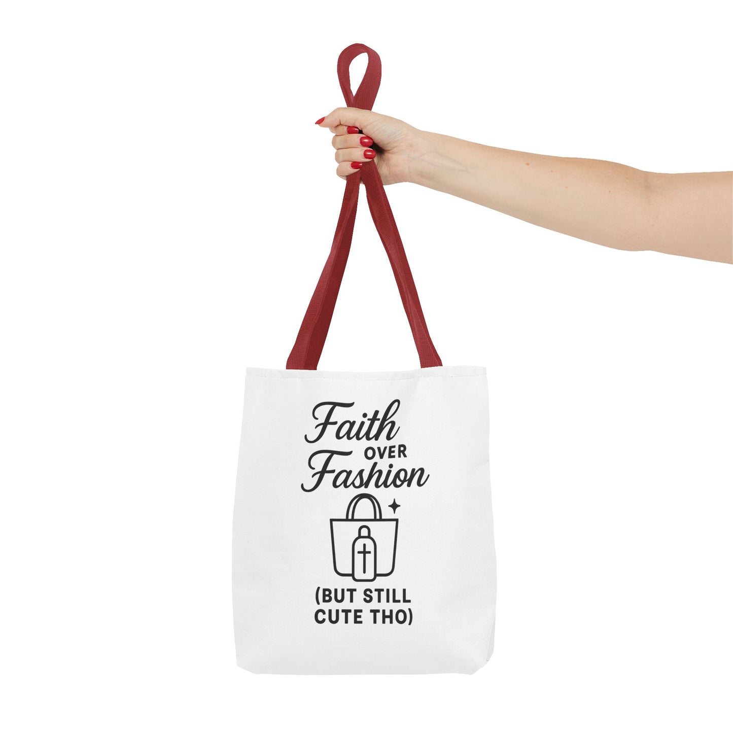 Faith Over Fashion Tote Bag - Stylish Everyday Carry, Eco-Friendly Shopping Bag, Gift for Fashion Lovers, Christian Tote, Positive Vibes
