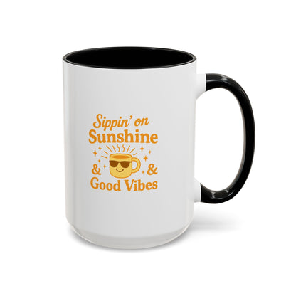 Sippin' on Sunshine Coffee Mug, Positive Vibes Mug, Gift for Coffee Lovers, Inspirational Mug, Housewarming Gift, Fun Drinkware