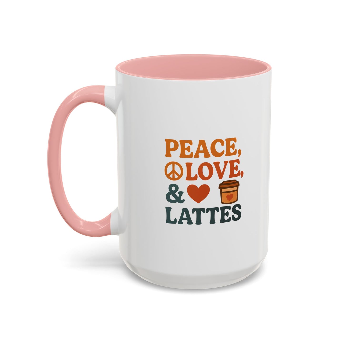 Peace, Love & Lattes Coffee Mug | Accent Mug for Coffee Lovers | Gift for Baristas, Friends, Home Decor, Kitchen Essentials