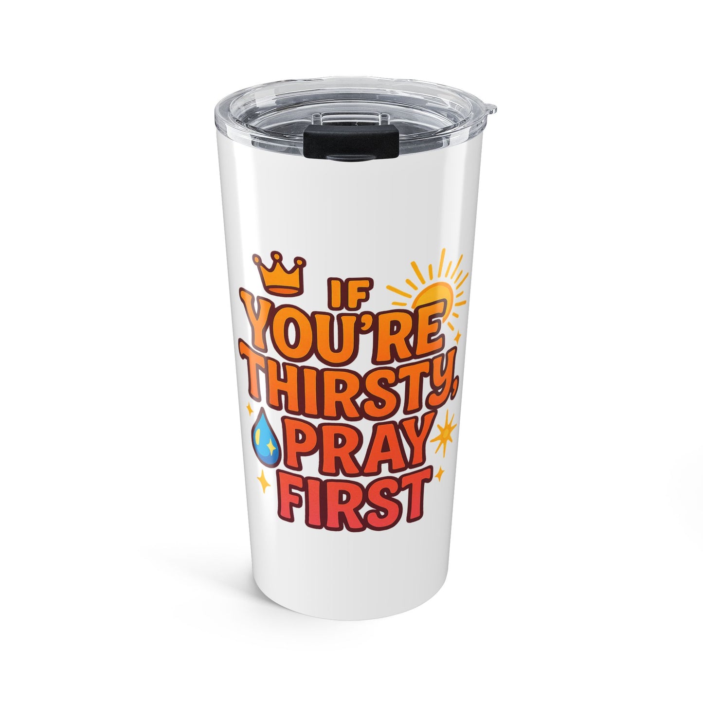 Colorful Prayer Tumbler | 20oz Insulated Drinkware, Motivational Travel Mug, Water Bottle for Christians, Gift for Prayer Warriors
