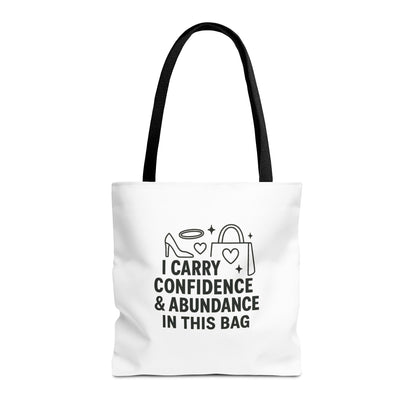 Confidence & Abundance Tote Bag, Motivational Shopper Bag, Gift for Her, Inspirational Tote for Everyday Use, Eco-Friendly Carryall