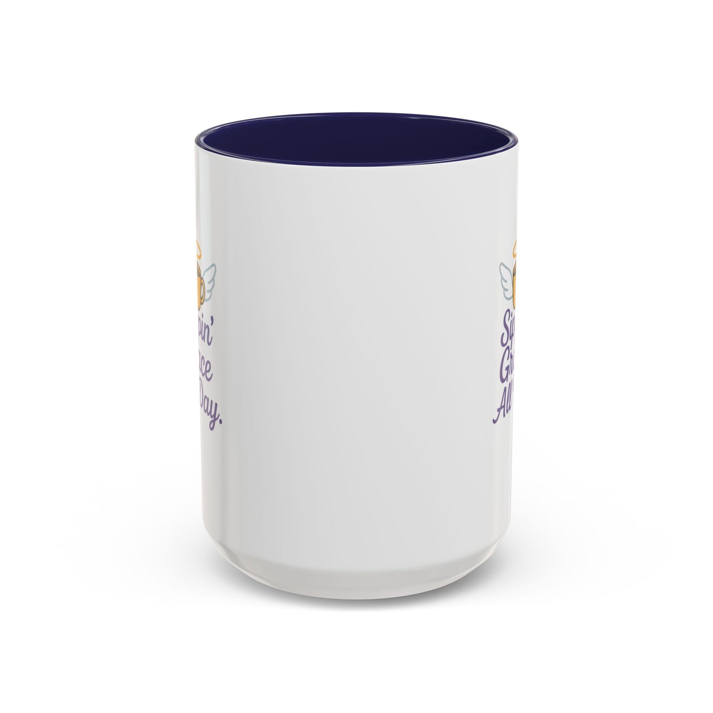 Sipping Grace Accent Coffee Mug | Stylish Gift for Coffee Lovers, Inspirational Mug, Office Décor, Unique Funny Coffee Cup