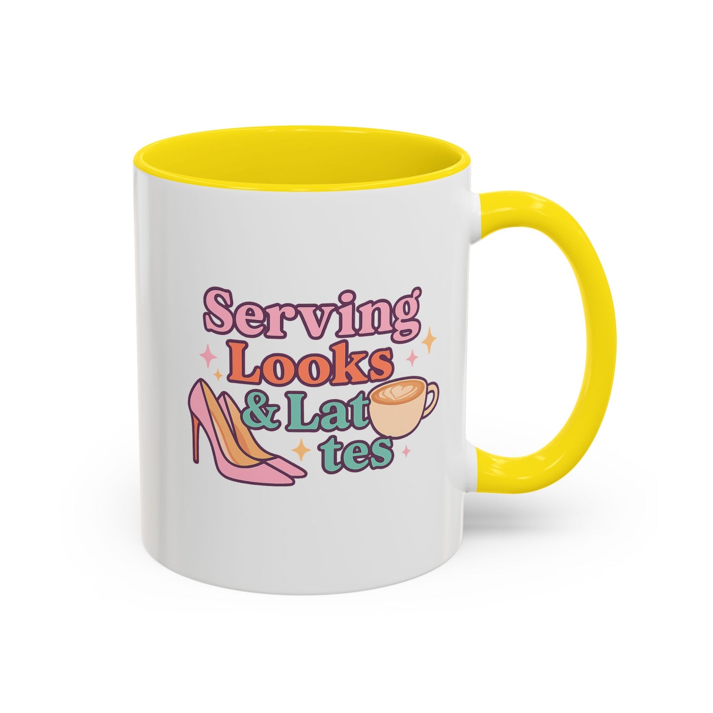 Serving Look and Latte Accent Coffee Mug (11, 15oz)