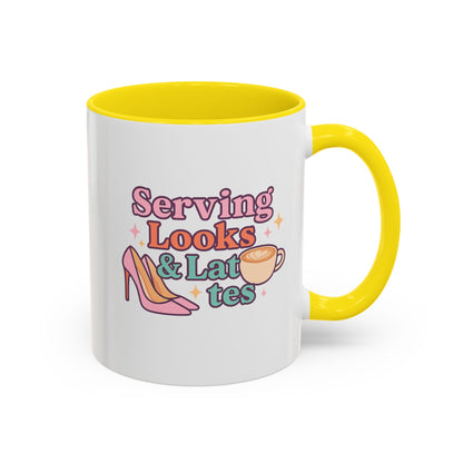 Serving Look and Latte Accent Coffee Mug (11, 15oz)