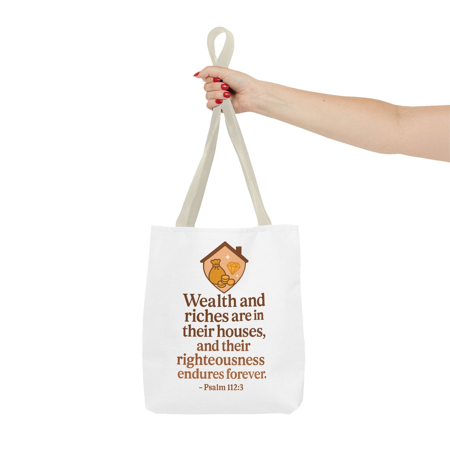 Inspirational Tote Bag with Psalm 112:3 Quote, Motivational Gift, Reusable Shopping Bag, Bible Verse Tote, Religious Accessory, [...]