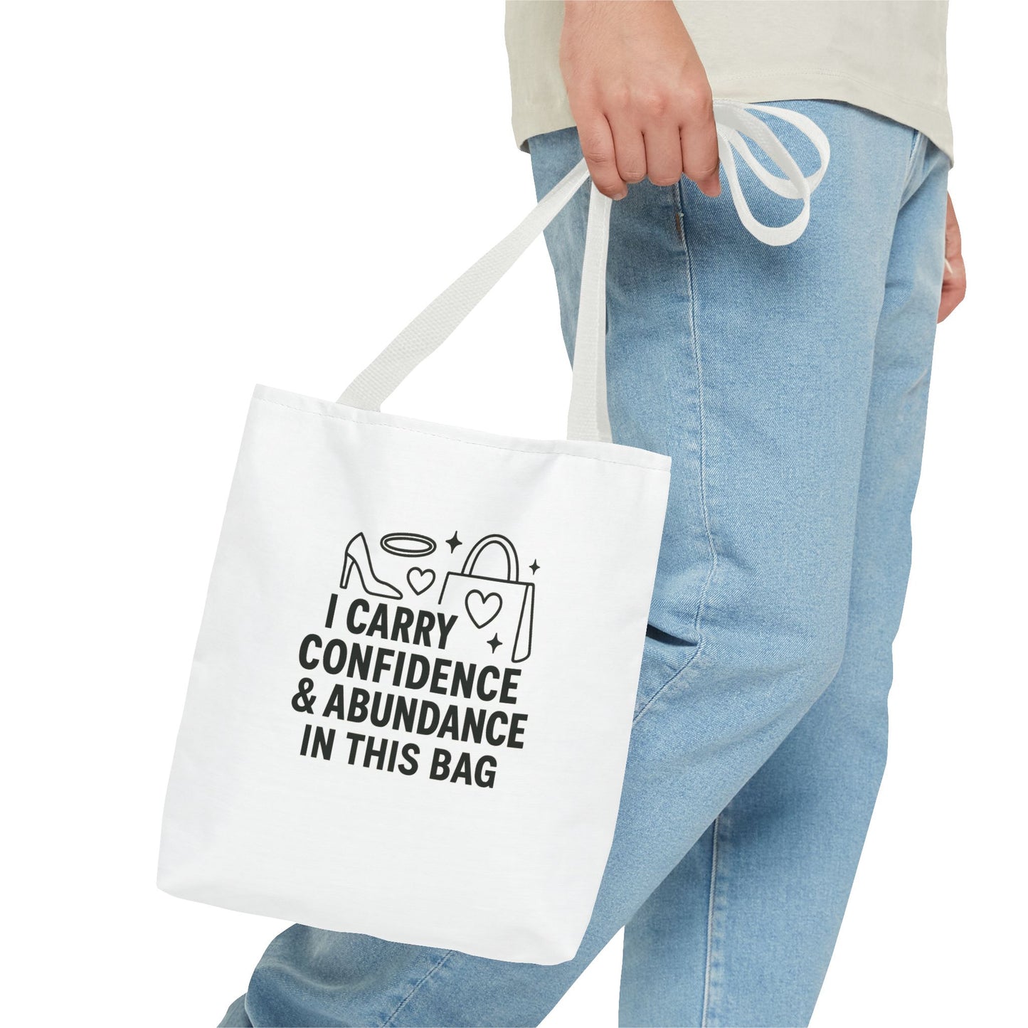 Confidence & Abundance Tote Bag, Motivational Shopper Bag, Gift for Her, Inspirational Tote for Everyday Use, Eco-Friendly Carryall